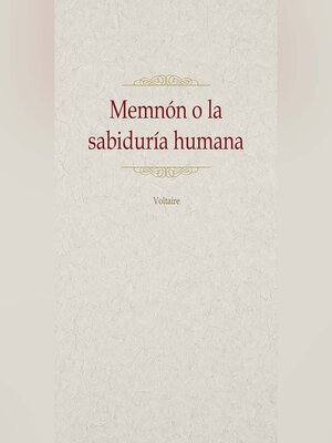 cover image of Memnón o la sabiduría humana